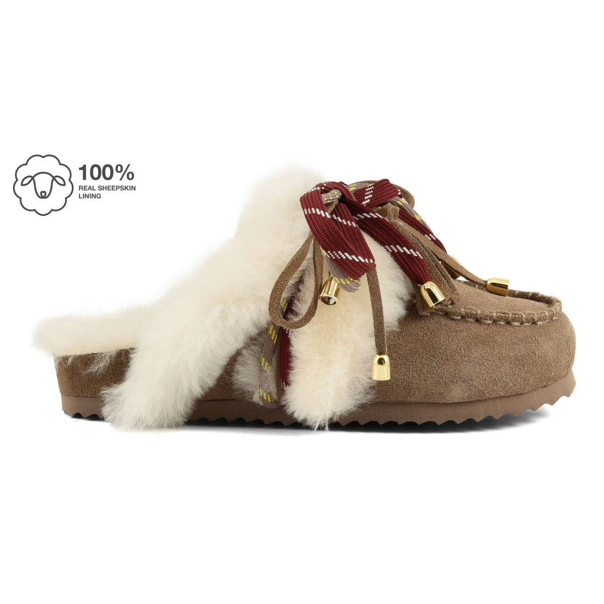 COLORS OF CALIFORNIA SLOFI SHEEPSKIN LEATHER CLOG WITH SHEARLING LINING