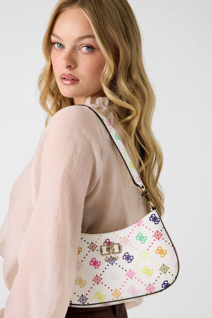GUESS EMELIE LOGO TOP ZIP SHOULDER BAG