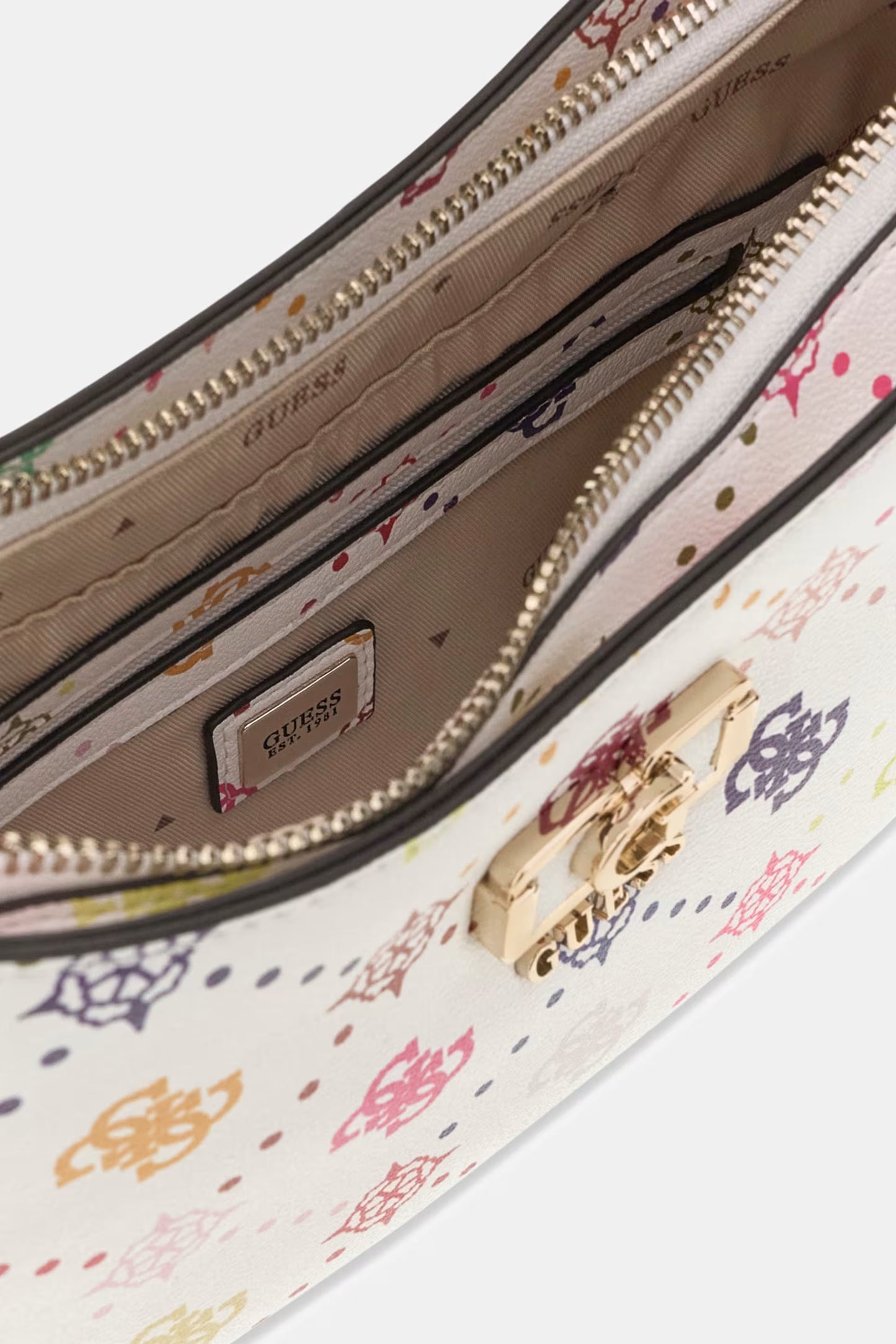 GUESS EMELIE LOGO TOP ZIP SHOULDER BAG