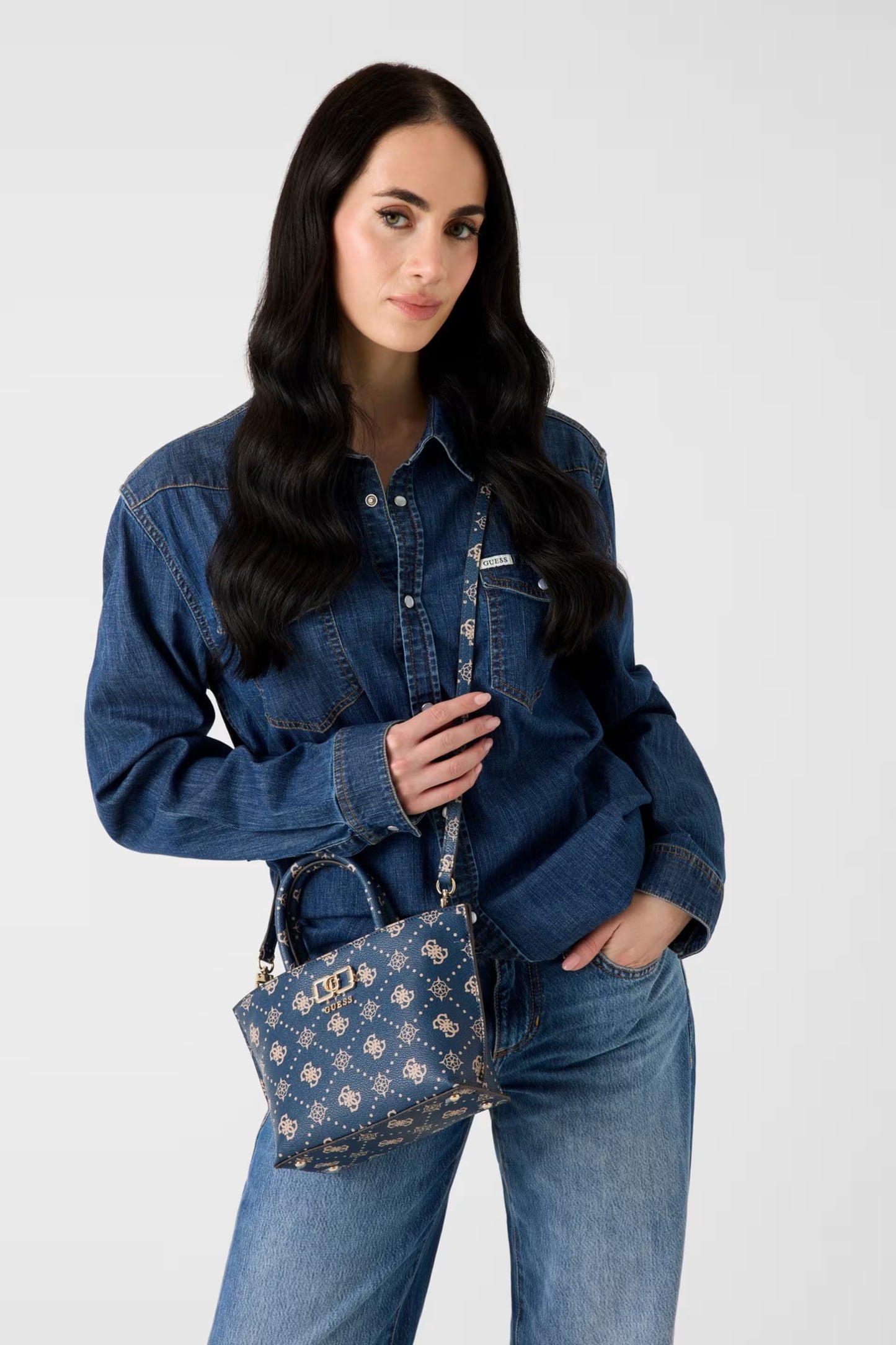 GUESS EMELIE LOGO MINI TOTE BAG