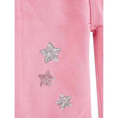 GUESS JEANS TWILL WIDE LEG SEQUIN STARS PANTS