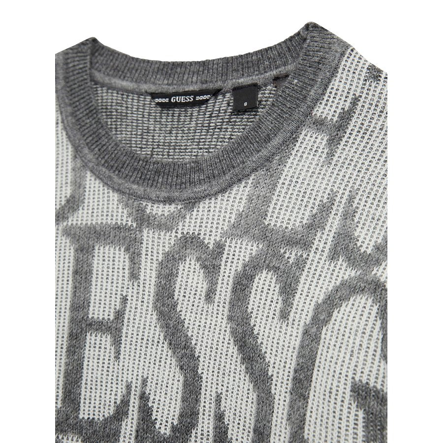 GUESS KIDS REPEAT LOGO KNITTED SWEATER