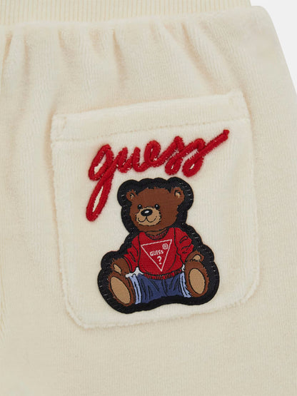 GUESS JEANS KIDS SET CHENILLE HOODED TOP& PANTS