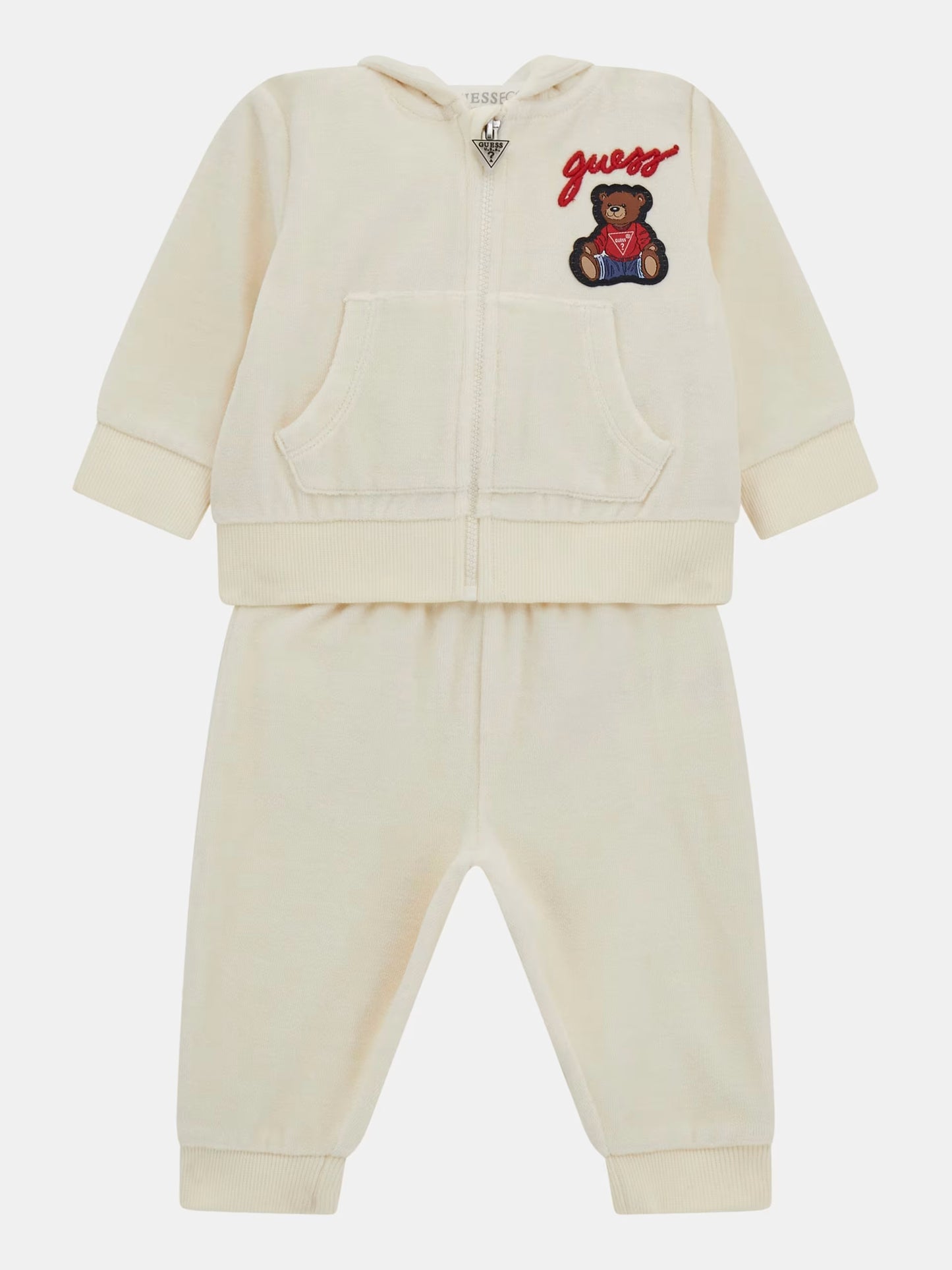 GUESS JEANS KIDS SET CHENILLE HOODED TOP& PANTS