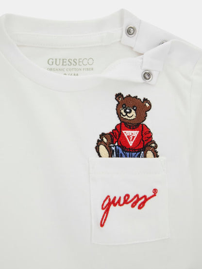 GUESS EMBROIDERED LOGO T SHIRT