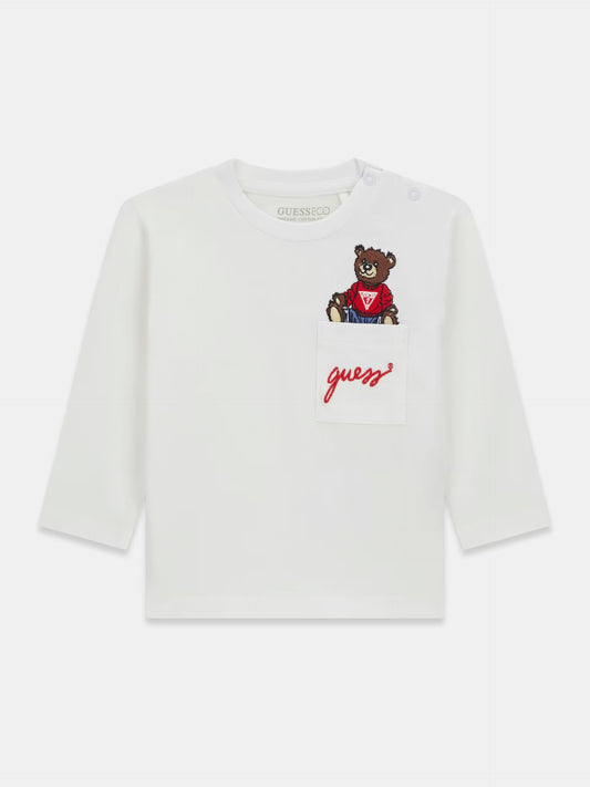 GUESS EMBROIDERED LOGO T SHIRT