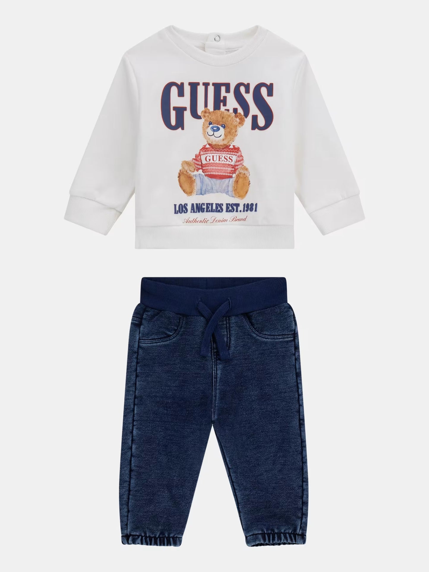 GUESS NEWBORN SET ACTIVE TOP & KNITTED DENIM