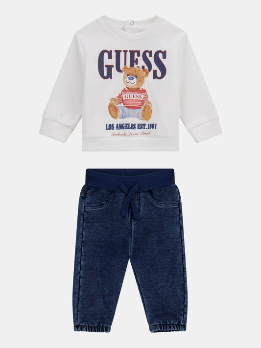 GUESS NEWBORN SET ACTIVE TOP & KNITTED DENIM