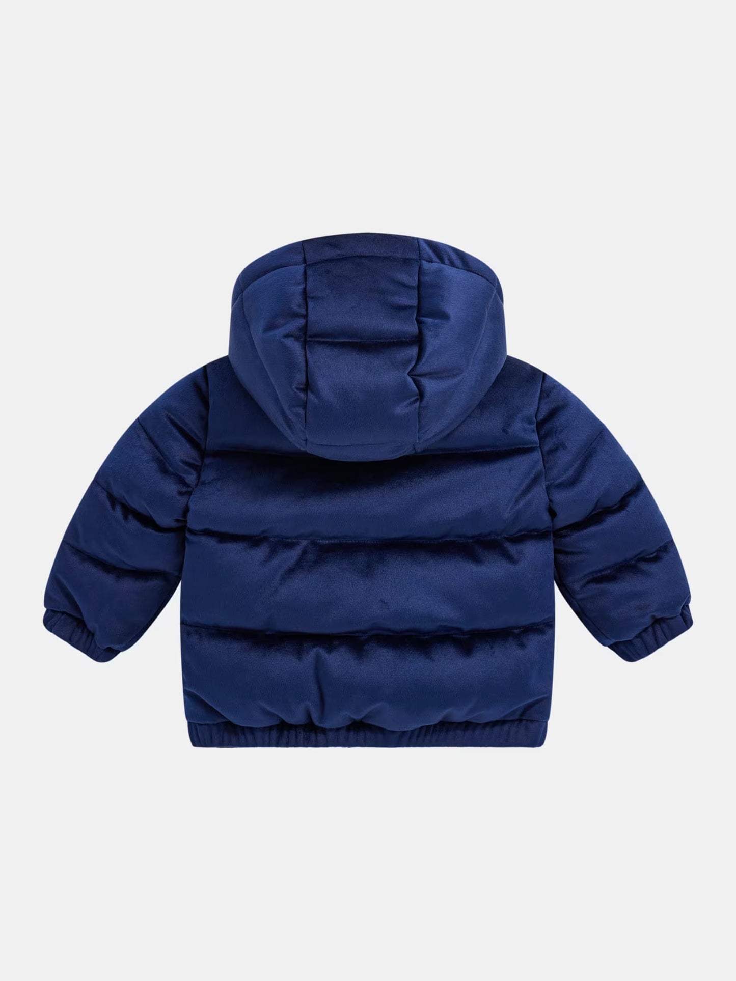 GUESS JEANS HOODED VELVET PUFFER JACKET