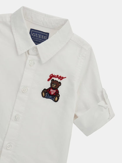 GUESS KIDS BEAR LOGO OXFORD SHIRT