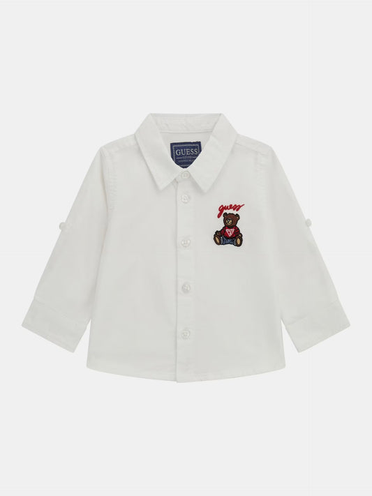GUESS KIDS BEAR LOGO OXFORD SHIRT