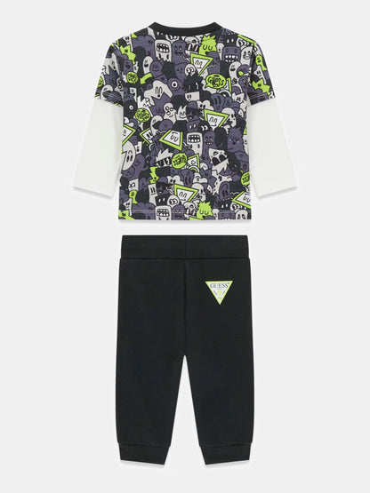 GUESS BABY REPEAT TRIANGLE LOGO 2 PIECE SET