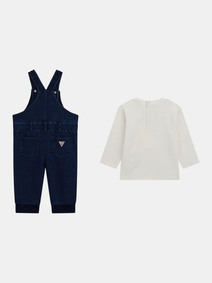 GUESS BABY DENIM JUMPSUIT & TSHIRT SET