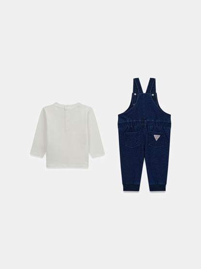 GUESS BABY DENIM JUMPSUIT & TSHIRT SET