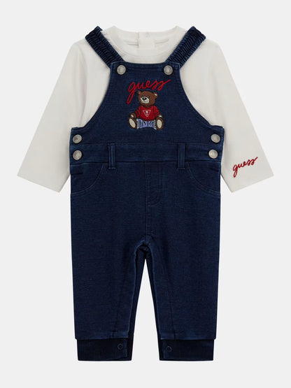 GUESS BABY DENIM JUMPSUIT & TSHIRT SET