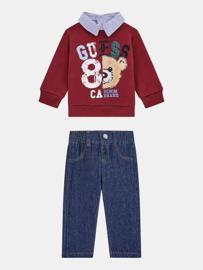 GUESS SET SWEATSHIRT & DENIM PANTS