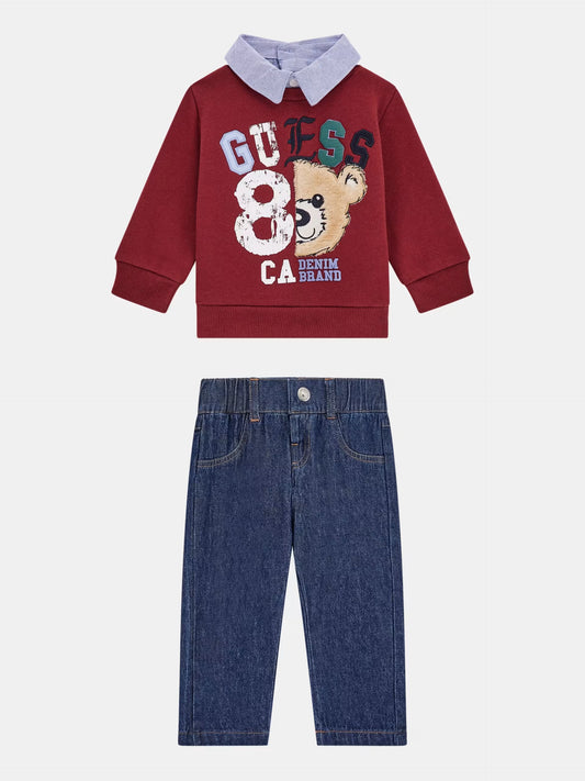 GUESS SET SWEATSHIRT & DENIM PANTS