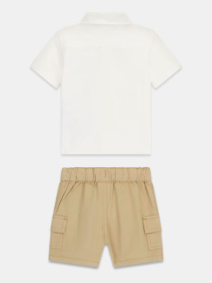 GUESS KIDS POPLIN SHIRT AND SHORTS SET
