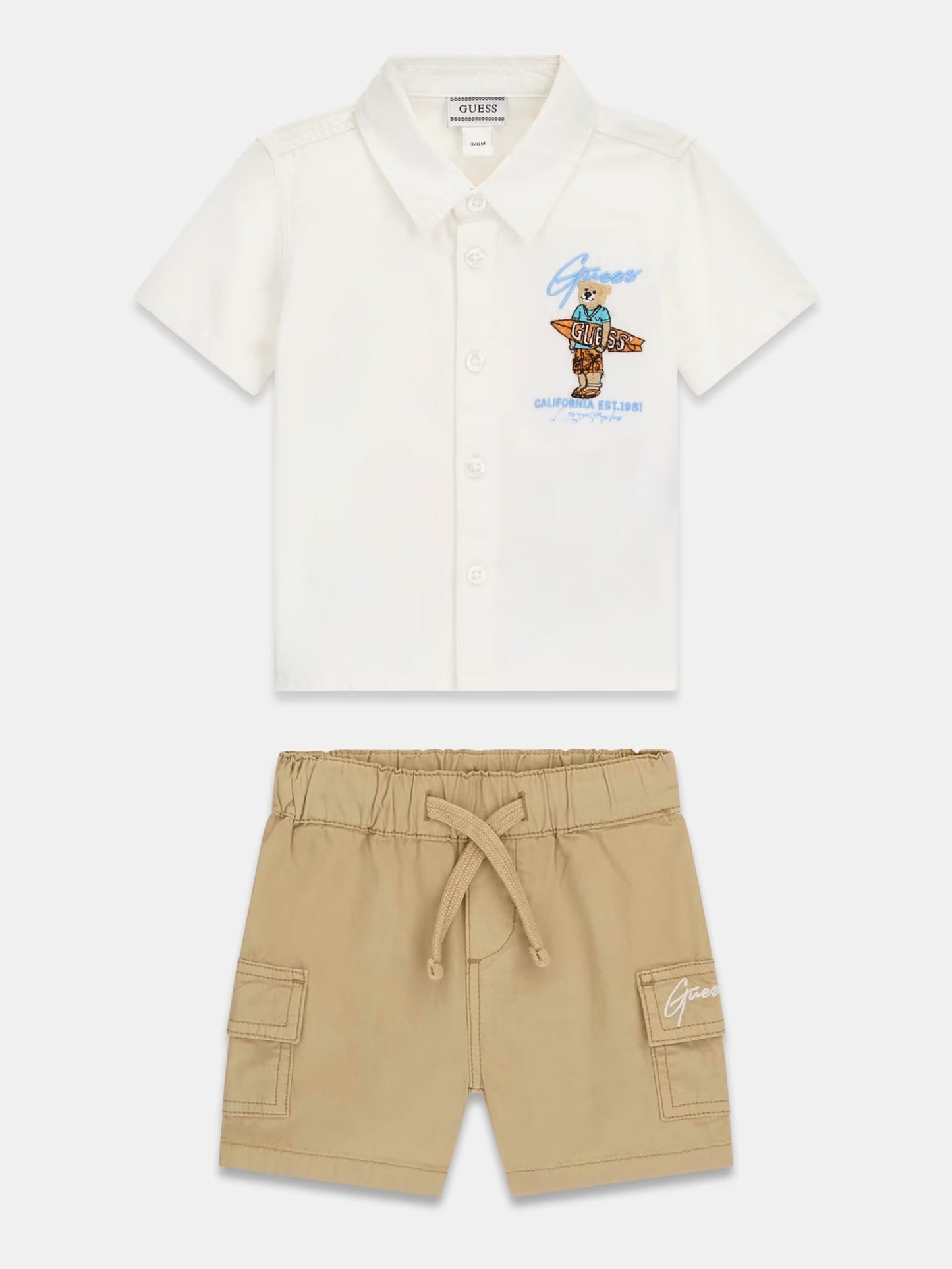 GUESS KIDS POPLIN SHIRT AND SHORTS SET