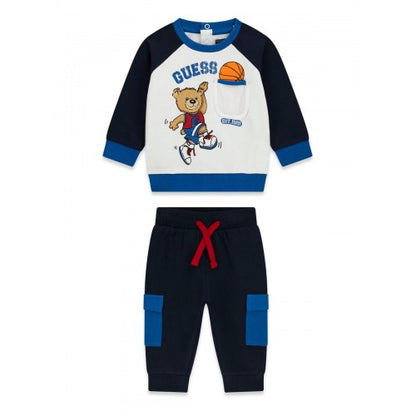 GUESS KIDS BABY BEAR SET SWEATSHIRT & CARGO PANTS