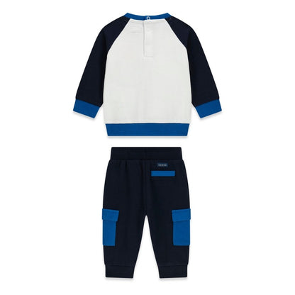 GUESS KIDS BABY BEAR SET SWEATSHIRT & CARGO PANTS