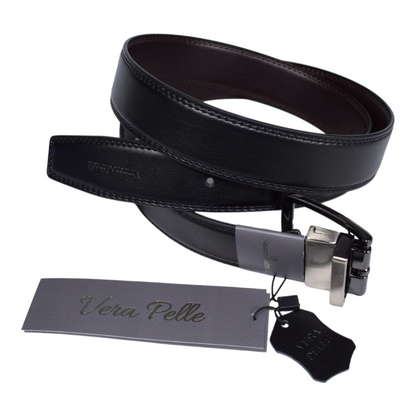 NAZARENO GABRIELLI DOUBLE FACE LEATHER BELT