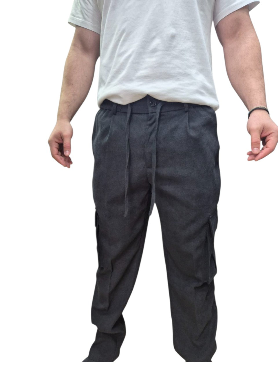 IMPERIAL FASHION MEDIUM RISE CORDUROY CARGO PANTS