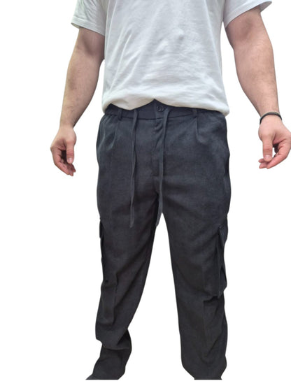 IMPERIAL FASHION MEDIUM RISE CORDUROY CARGO PANTS