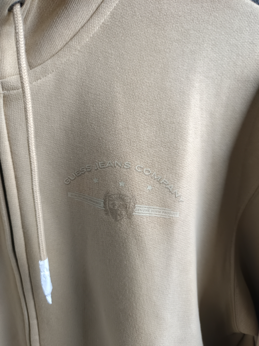 GUESS JEANS REGULAR FRONT&BACK LOGO FULL ZIP FOOTER