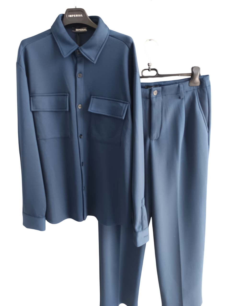 IMPERIAL FASHION MID-RISE BAGGY TROUSERS WITH PLEATS