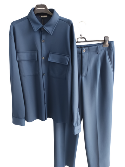 IMPERIAL FASHION MID-RISE BAGGY TROUSERS WITH PLEATS