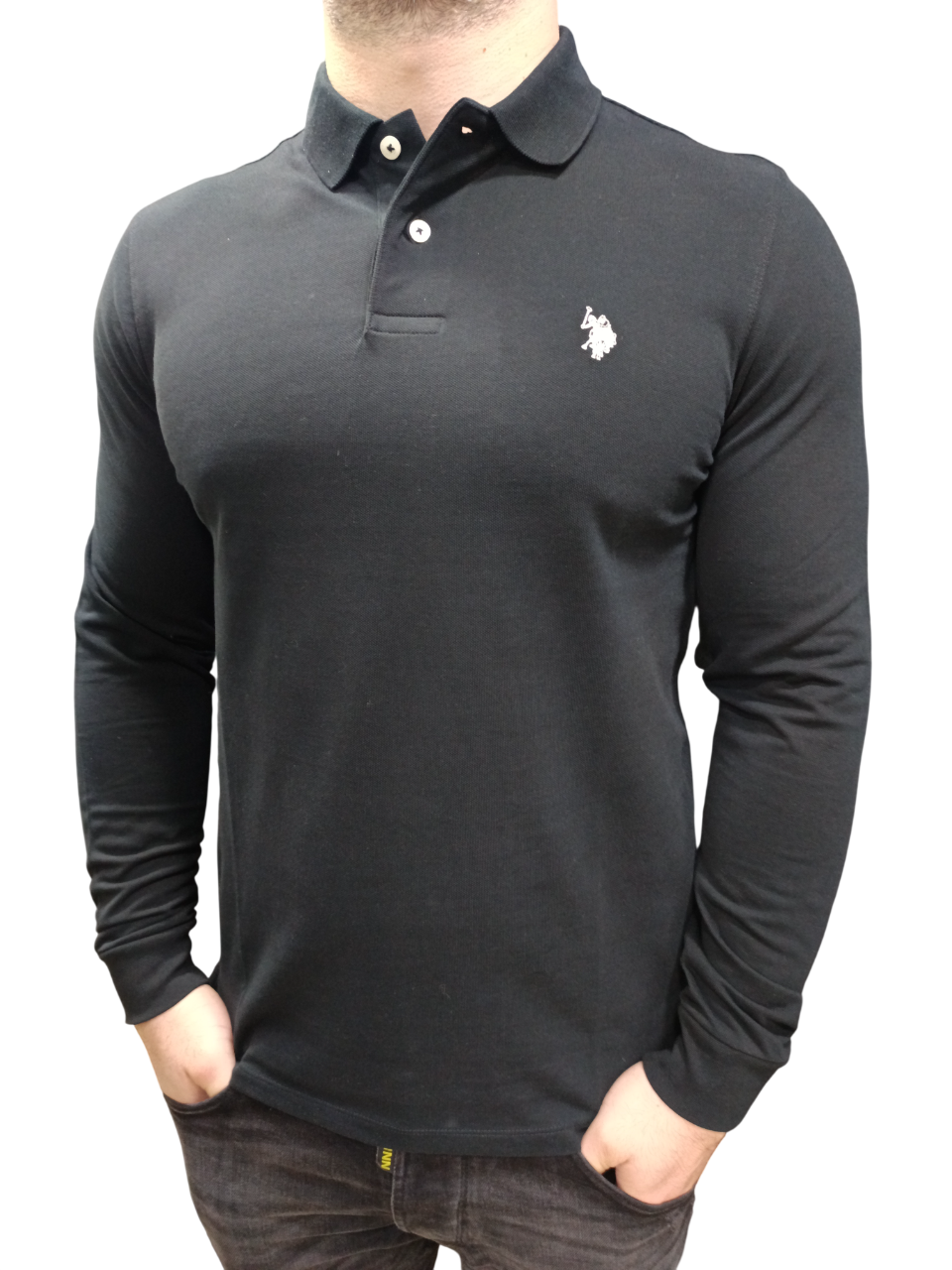 U.S POLO MAN BASIC COLLAR LOGO T SHIRT