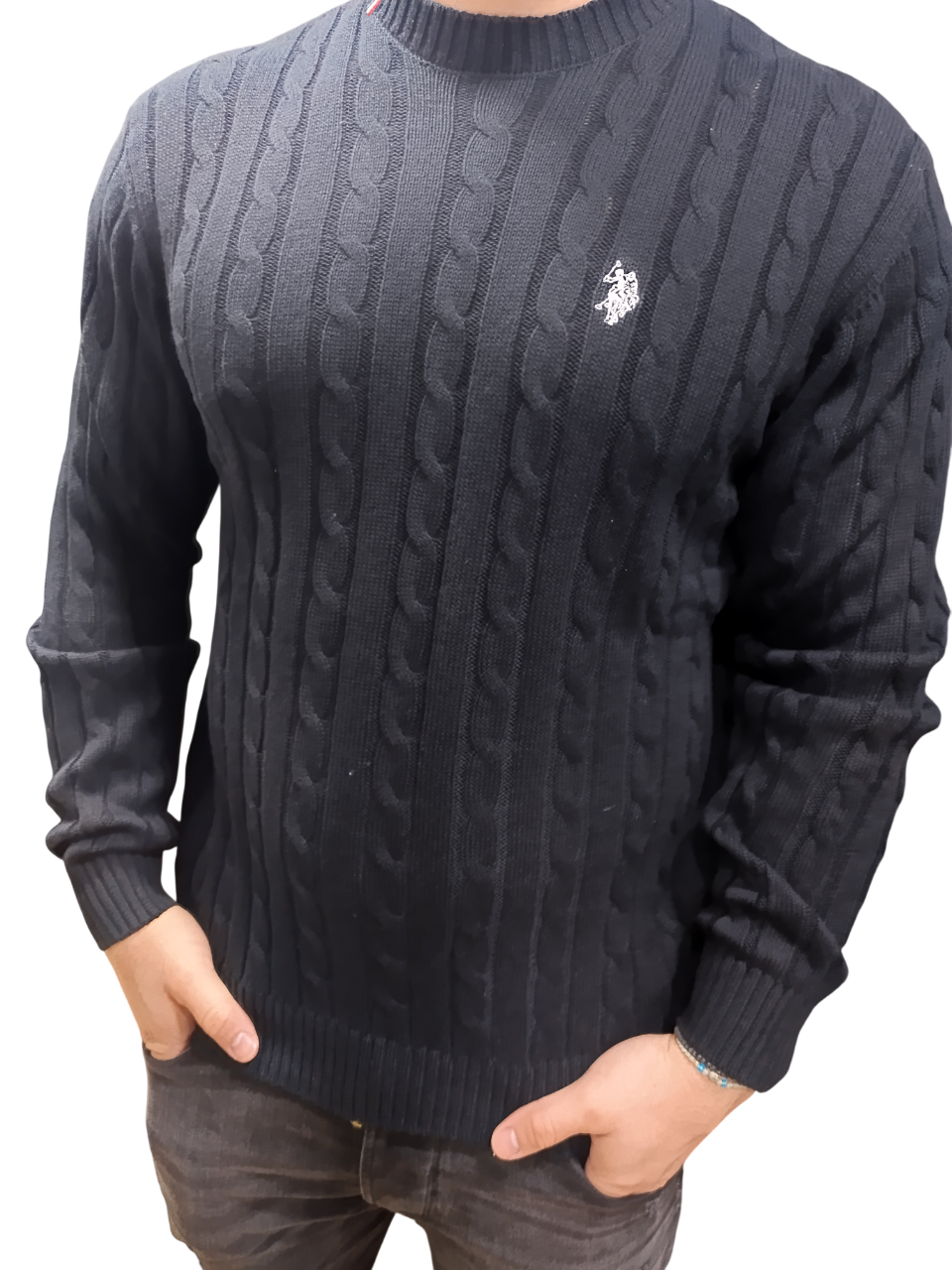 U.S POLO MAN CABLE KNITTED PULLOVER