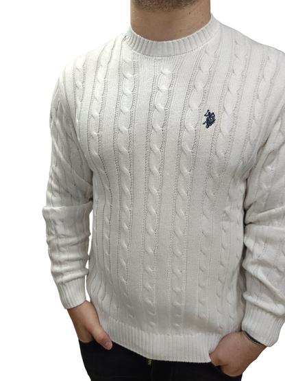U.S POLO MAN CABLE KNITTED  PULLOVER