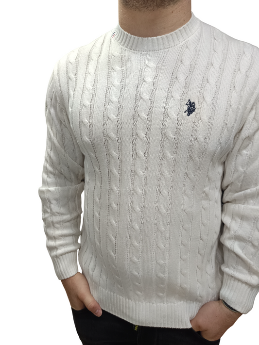 U.S POLO MAN CABLE KNITTED  PULLOVER