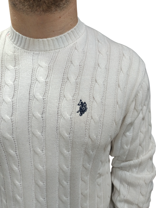 U.S POLO MAN CABLE KNITTED  PULLOVER