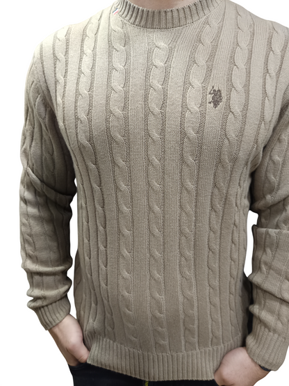 U.S POLO MAN CABLE KNITTED  PULLOVER