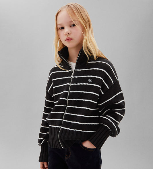 CALVIN KLEIN KIDS ZIPTHROUGH KNITTED CARDIGAN