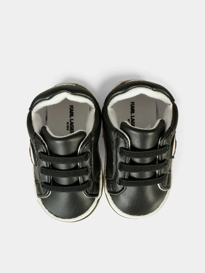 KARL LAGERFELD KIDS LEATHER LOGO SNEAKERS
