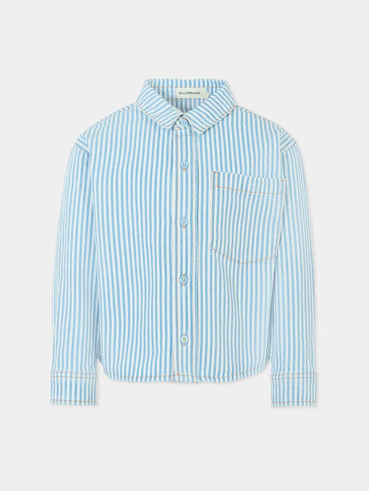 BILLIEBLUSH KIDS STRIPED SHIRT WITH APPLIQUE ON THE BACK