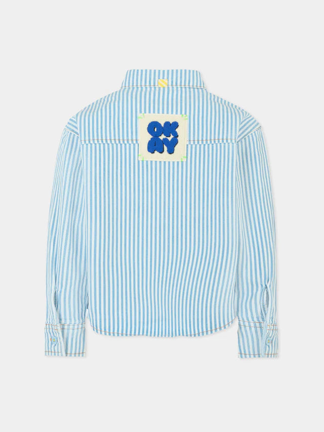BILLIEBLUSH KIDS STRIPED SHIRT WITH APPLIQUE ON THE BACK