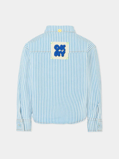 BILLIEBLUSH KIDS STRIPED SHIRT WITH APPLIQUE ON THE BACK