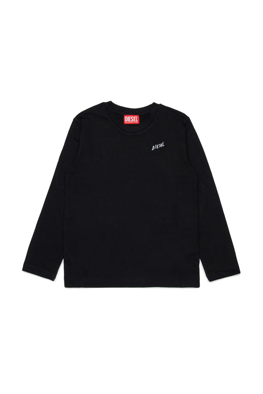 DIESEL KIDS LONG SLEEVE EMBROIDERED LOGO T SHIRT