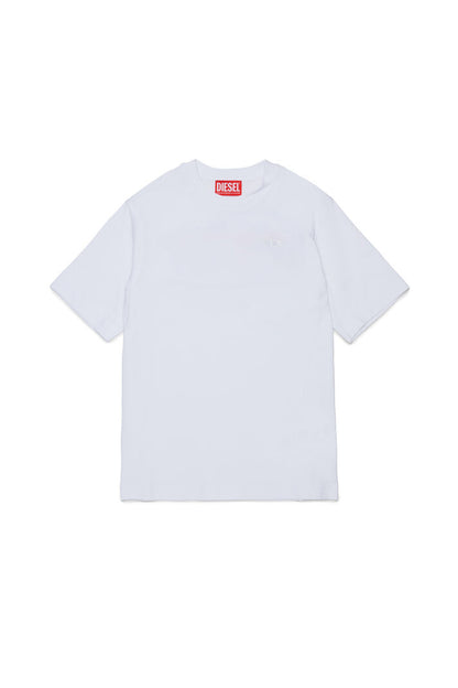 DIESEL KIDS T-SHIRT OVAL D EMBROIDERY & FLOCK PRINT