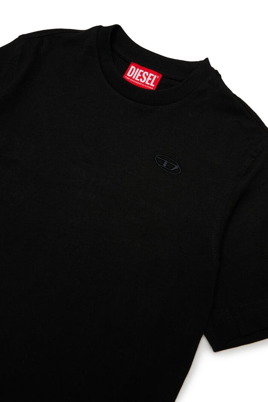 DIESEL KIDS T-SHIRT OVAL D EMBROIDERY & FLOCK PRINT