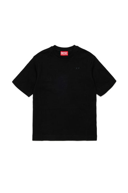 DIESEL KIDS T-SHIRT OVAL D EMBROIDERY & FLOCK PRINT