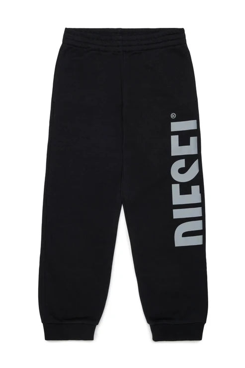 DIESEL KIDS SWEATPANTS WITH CUT-OFF LOGO PRINT