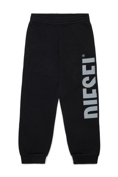 DIESEL KIDS SWEATPANTS WITH CUT-OFF LOGO PRINT