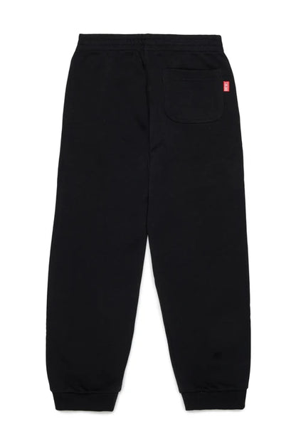 DIESEL KIDS SWEATPANTS WITH CUT-OFF LOGO PRINT