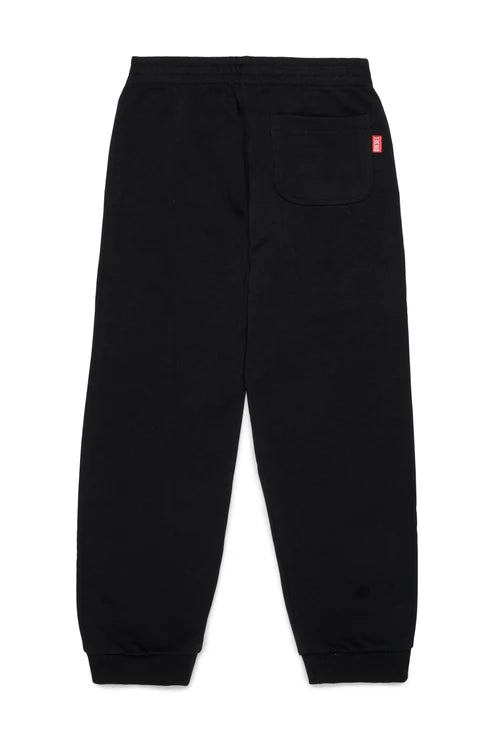 DIESEL KIDS SWEATPANTS WITH CUT-OFF LOGO PRINT
